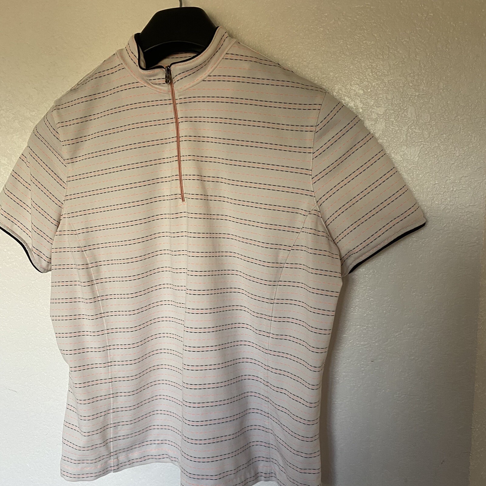 Tail Tech Performance Womens Multicolor Short Sleeve 1/4 Zip Activewear Top Sz L