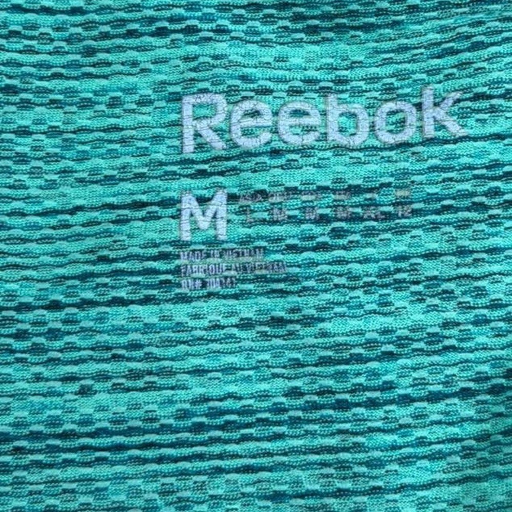 Reebok Speedwick V-Neck Athletic Tee Space Dye Marble Green Size M