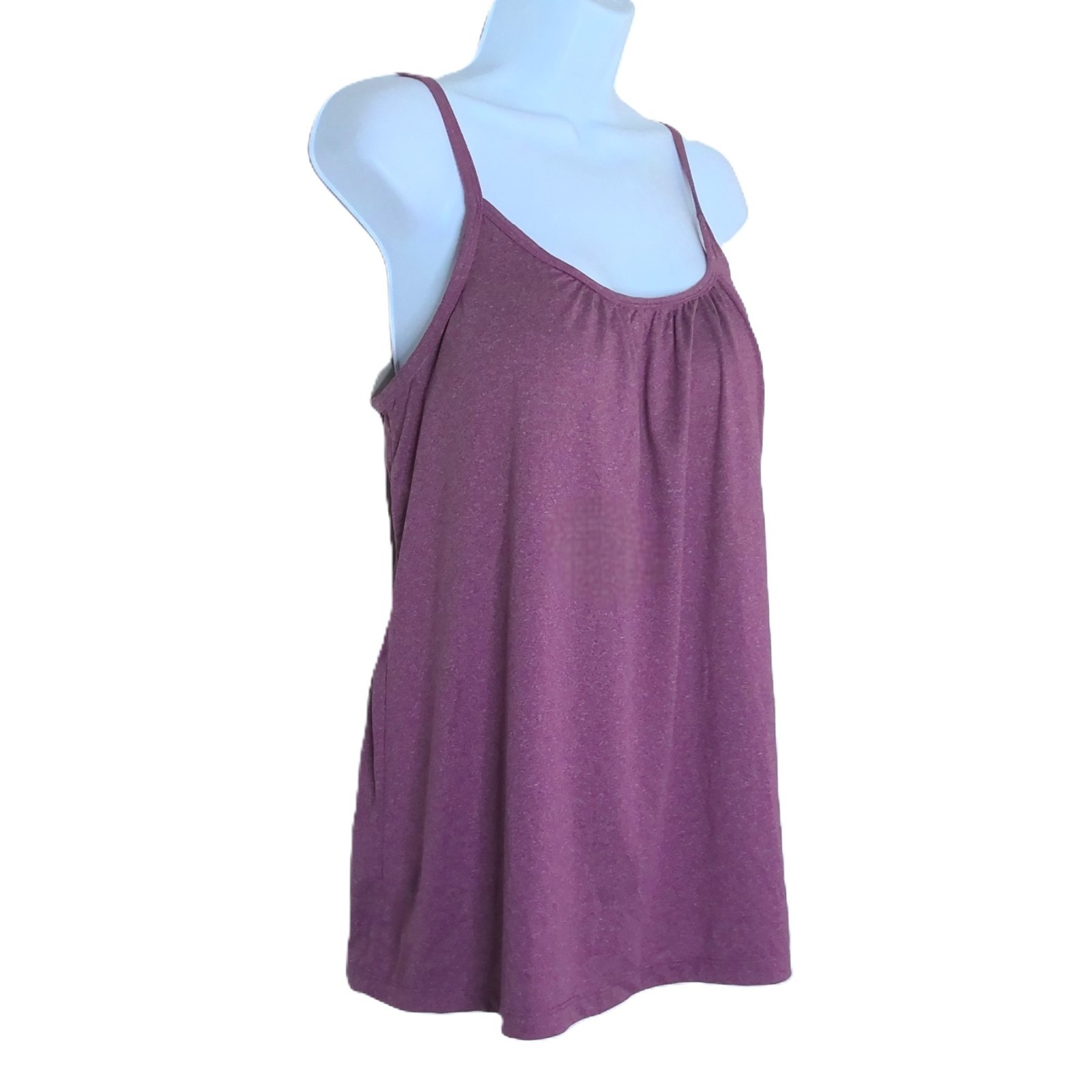 New 32 Degrees Cool Cami Stretch Built In Bra Mauve Tank Top Athleisure NWOT L