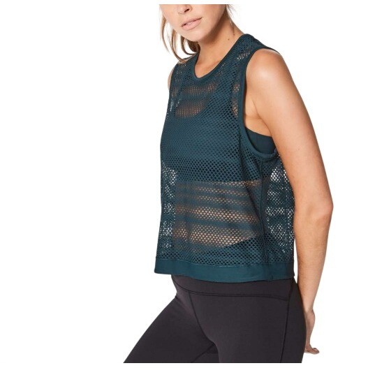 Lululemon Women’s Green Mesh Sweat Your Heart Out Tank Top Size 8