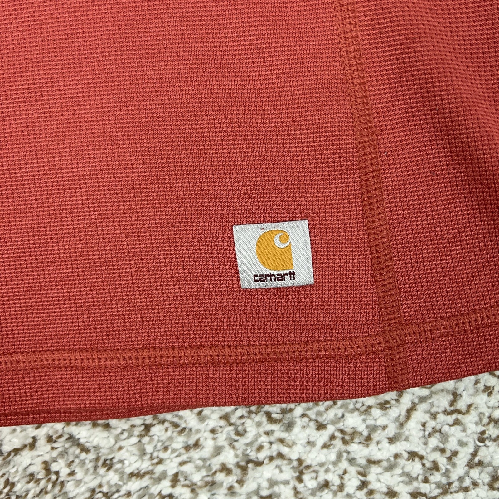 Carhartt Pullover Womens Medium Orange 1/4 Zip Thermal Base Layer Top Hiking