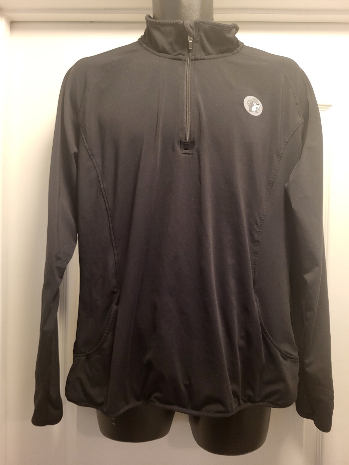 Buc-ee’s Performance 1/4 Zip Athletic Pullover Black Womens 2XL Thumb Holes!