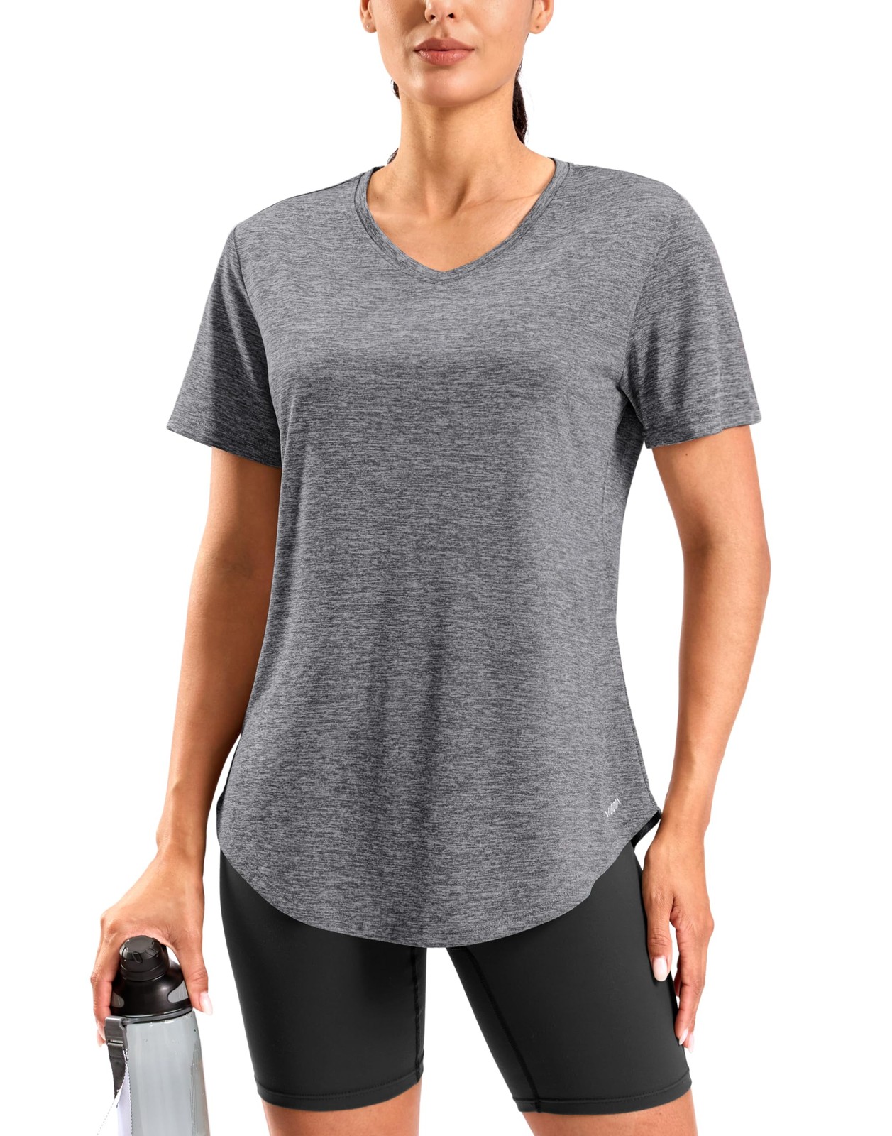 Womens Workout Tops Full Back Coverage Athletic Shirt UPF 50+ Quick Dry Short…