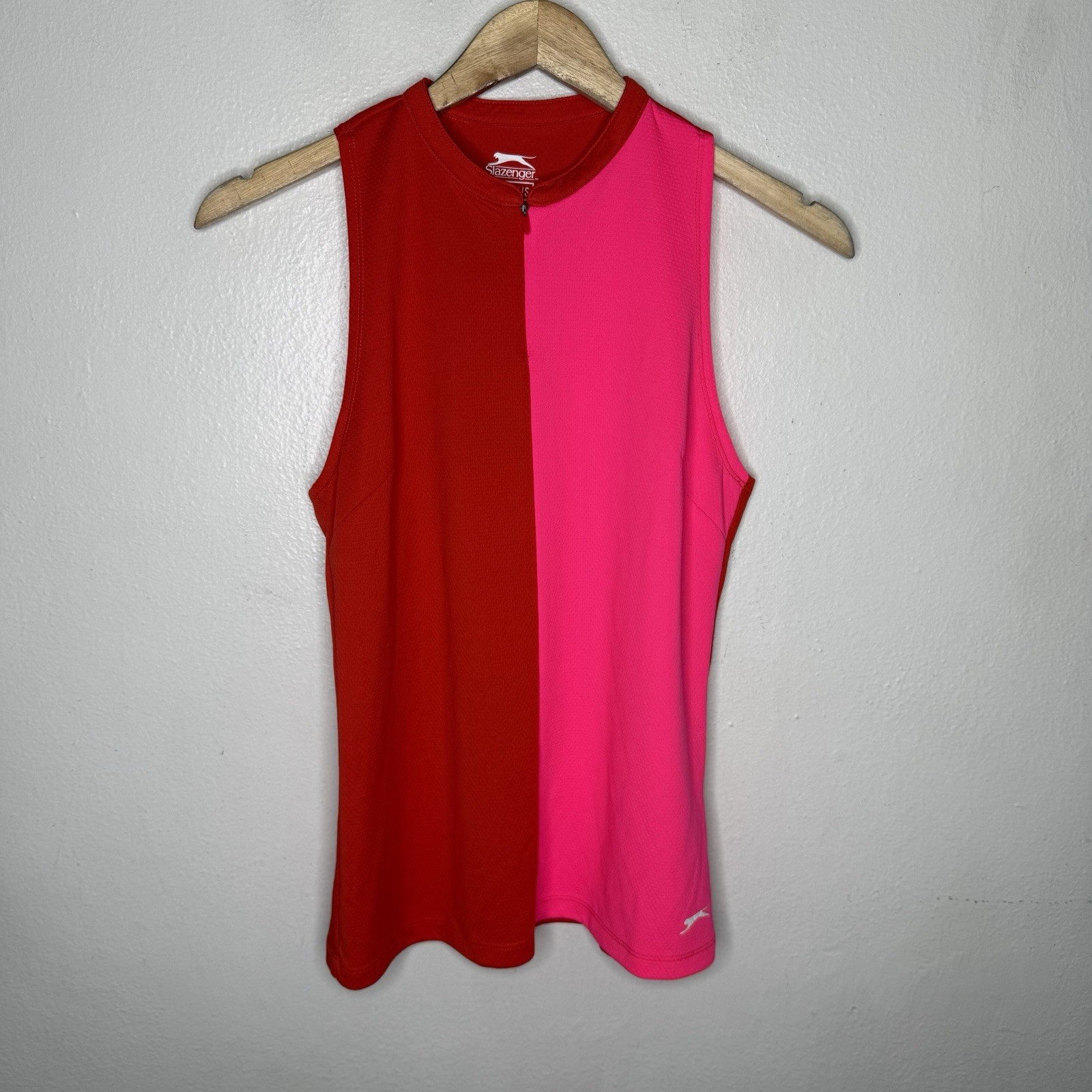 Slazenger Pink Red Sleeveless Tank Top Golf Athletic Preppy Womens Small