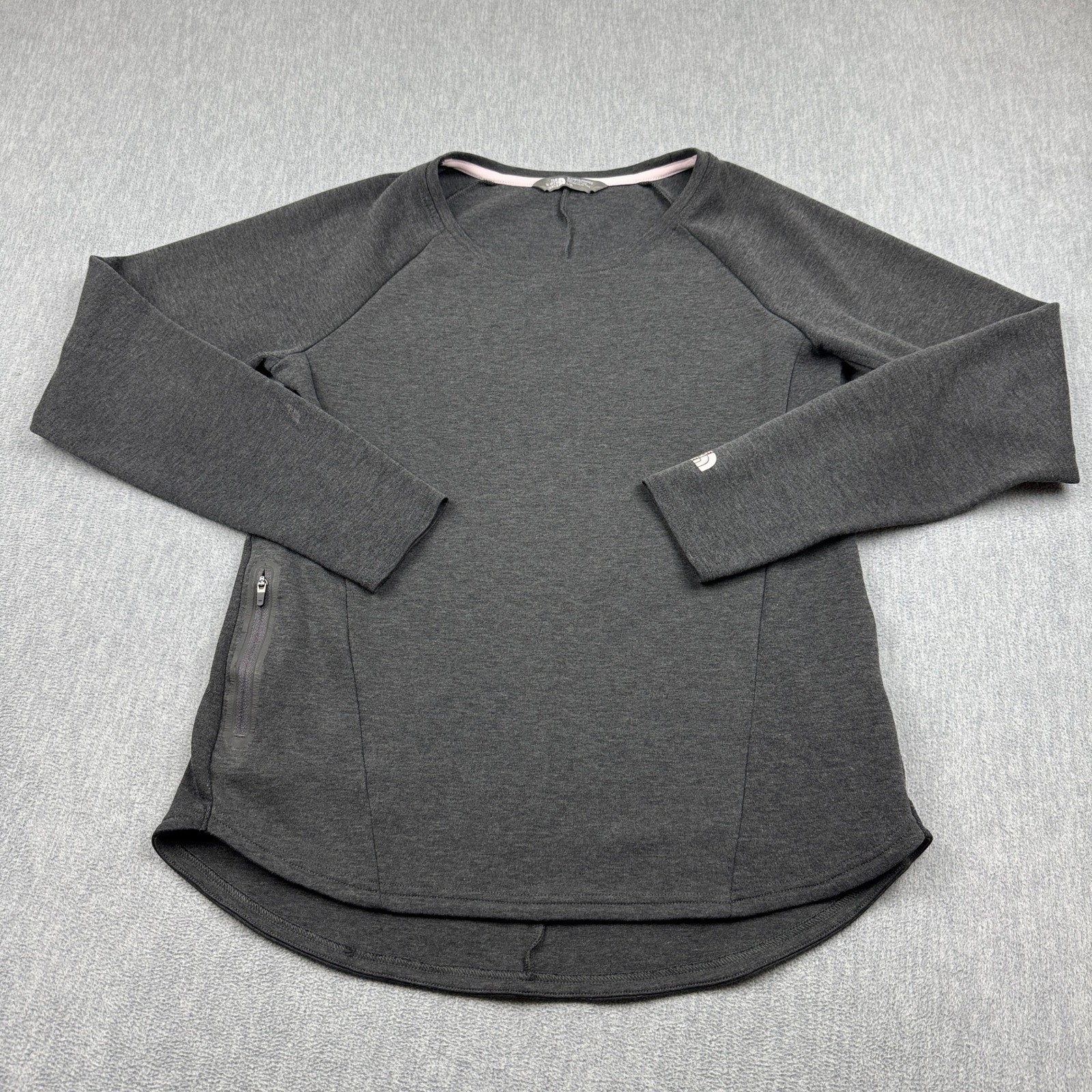 The North Face Shirt Womens Large Gray Long Sleeve Active Top Pocket Thumbhole