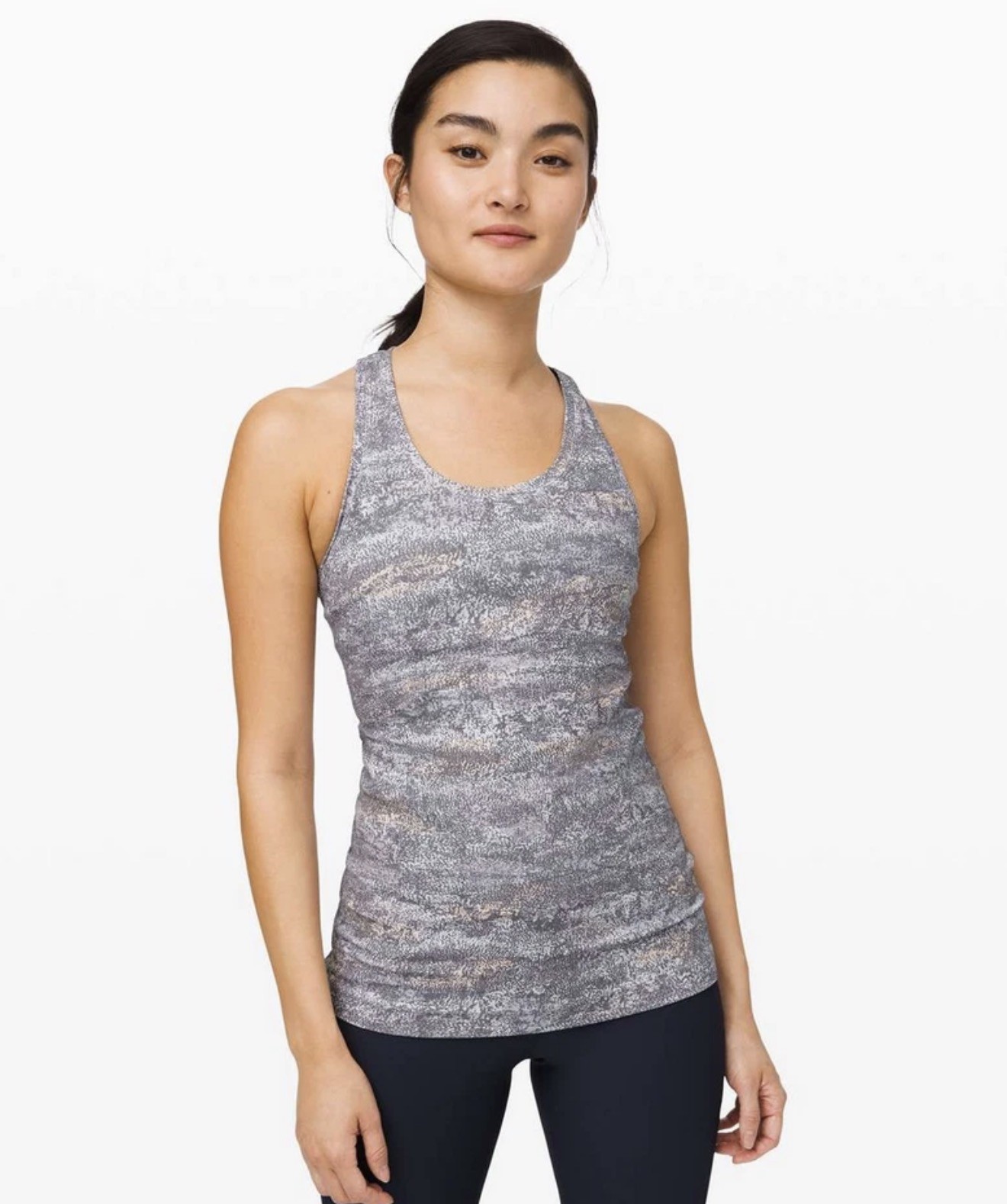 Lululemon Cool Racerback II Nulu in Frozen Vista Alpine White Multi Tank 6 Small