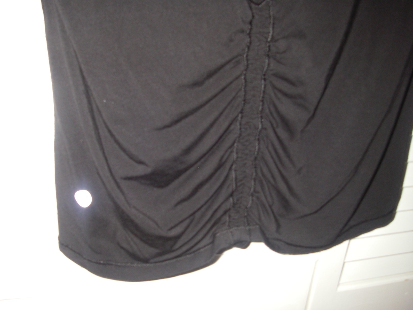 LULULEMON LOGO BLACK LS OPEN BACK PULLOVER TOP SZ S ULTRA SOFT
