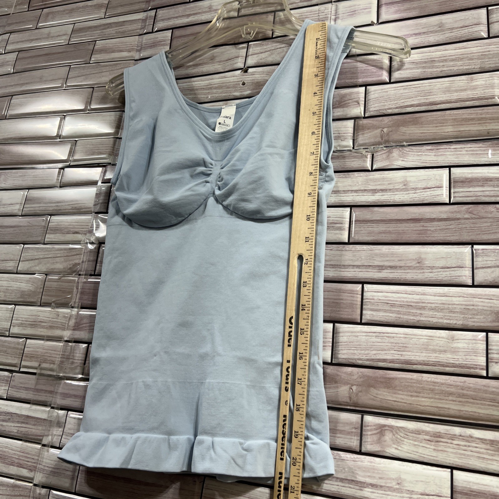Halara Womens L shape wear Solid Stretch Tank Top light blue slimming NWT