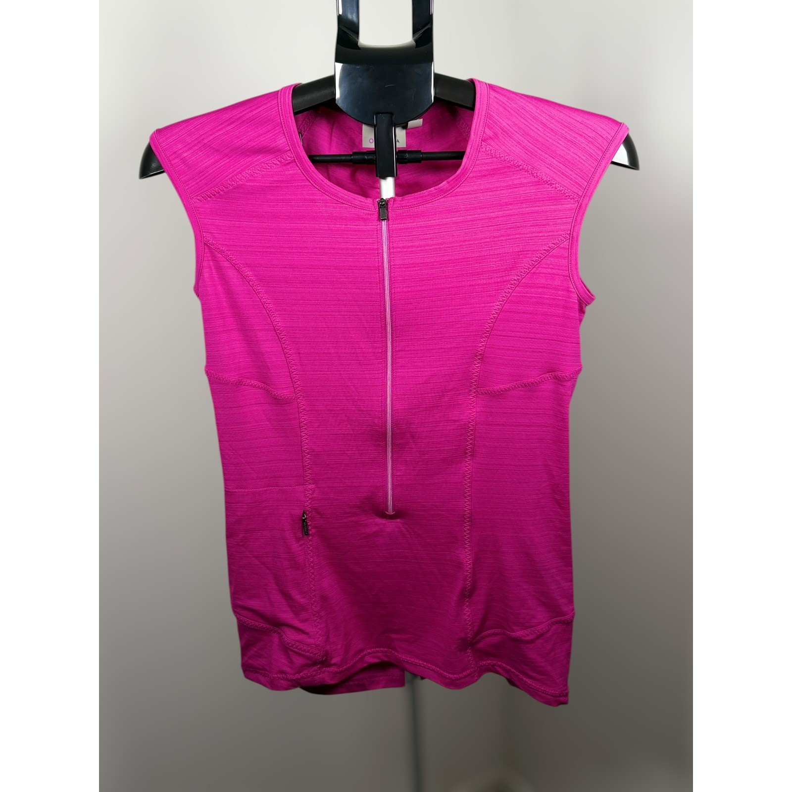Athleta Womens Pink Half Zip Cycling Jersey Top Side Pocket Size S
