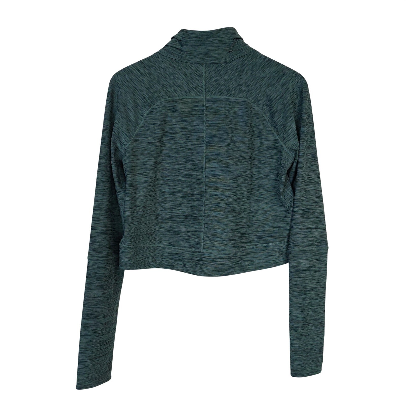 Prana Funnel Neck Top Pullover Cropped Thumbhole Top Size Medium