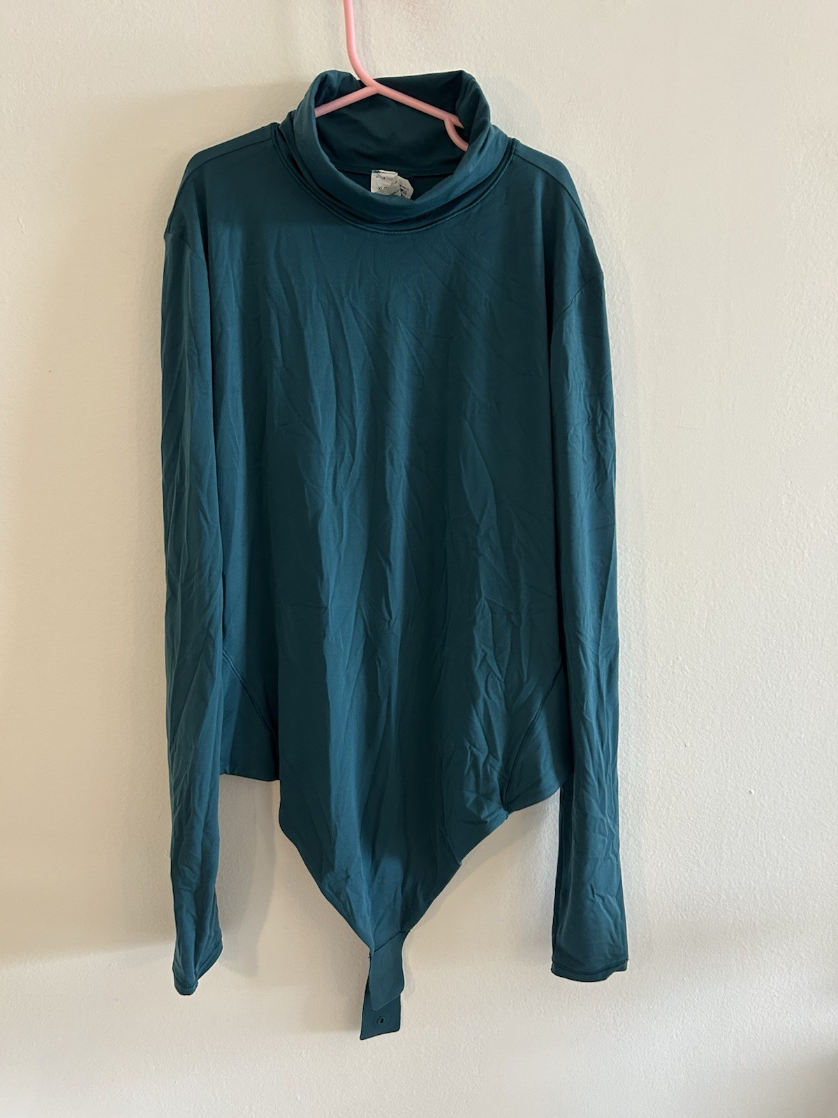 Lululemon Ultra Soft Nulu Turtleneck Bodysuit Storm Teal Blue Size XL
