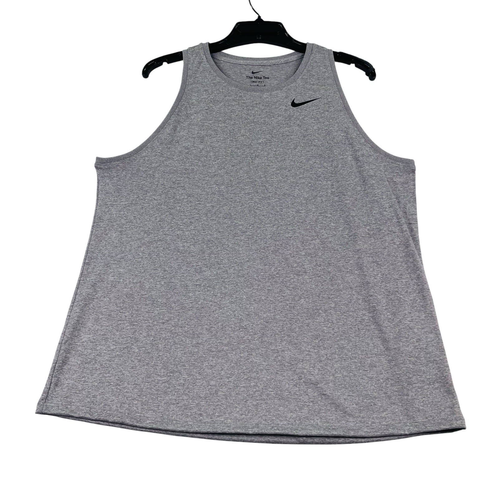 Nike Dri-Fit Training Tank Top Women Large Gray Sleeveless Tee Shirt Lightweight