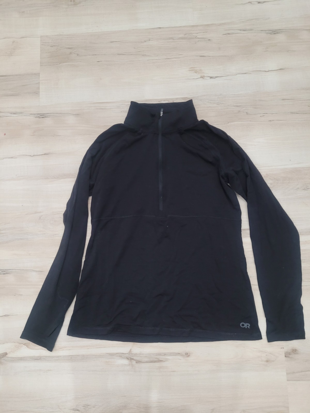 Outdoor Research Alpine Onset Womens Large Half Zip Shirt Base Layer Black Top