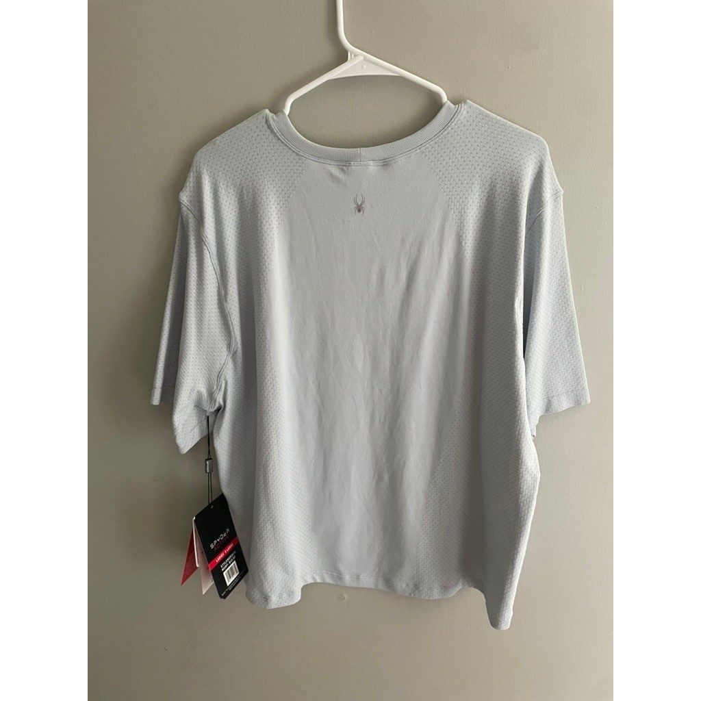 NWT Spyder Active Performance Tee XL Light Blue Short Sleeve Athletic Top