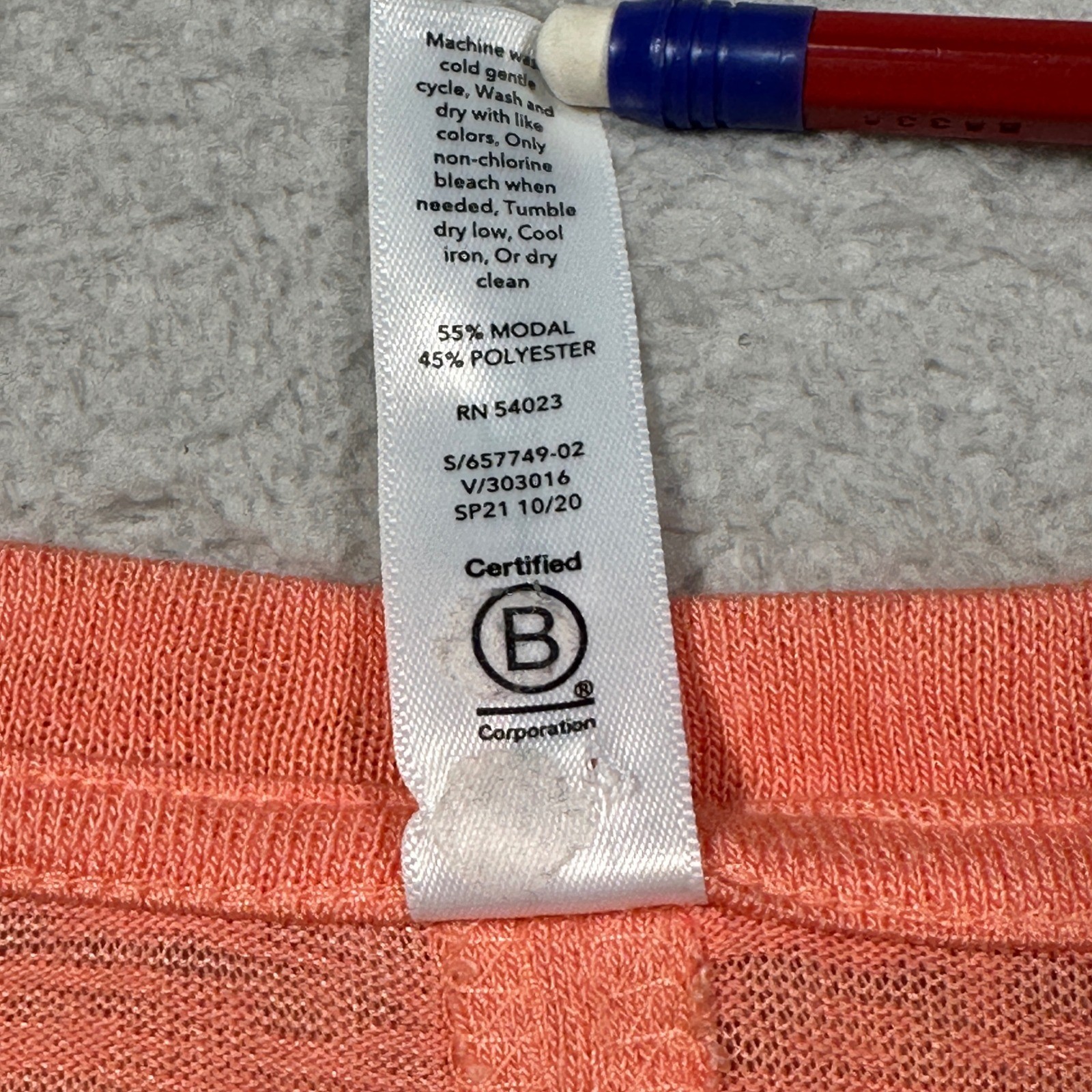 Athleta Breezy Slub Tee Women Size S Orange Coral Modal Blend Relaxed Yoga Top