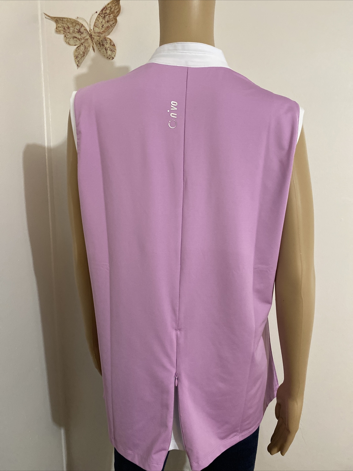 NIVO Performance Sleeveless Zip Placket Mock Neck Top Size XL Violet Women’s