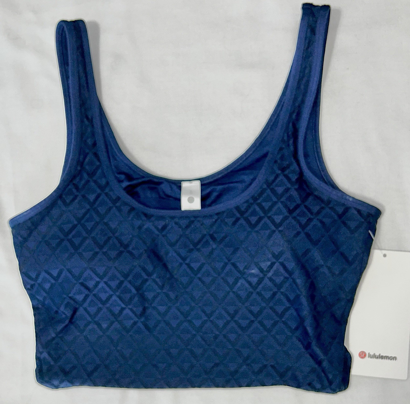 NWT🏓LULULEMON🏓LARGE🏓TEXTURED MESH TENNIS TANK🏓CROPPED🏓CLUB BLUE🏓