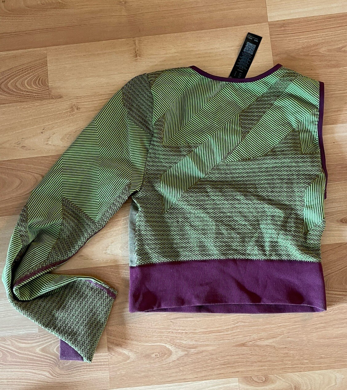 Asos 4505 Athletic Top Compression Purple Green Women’s Size One Sleeve Yoga