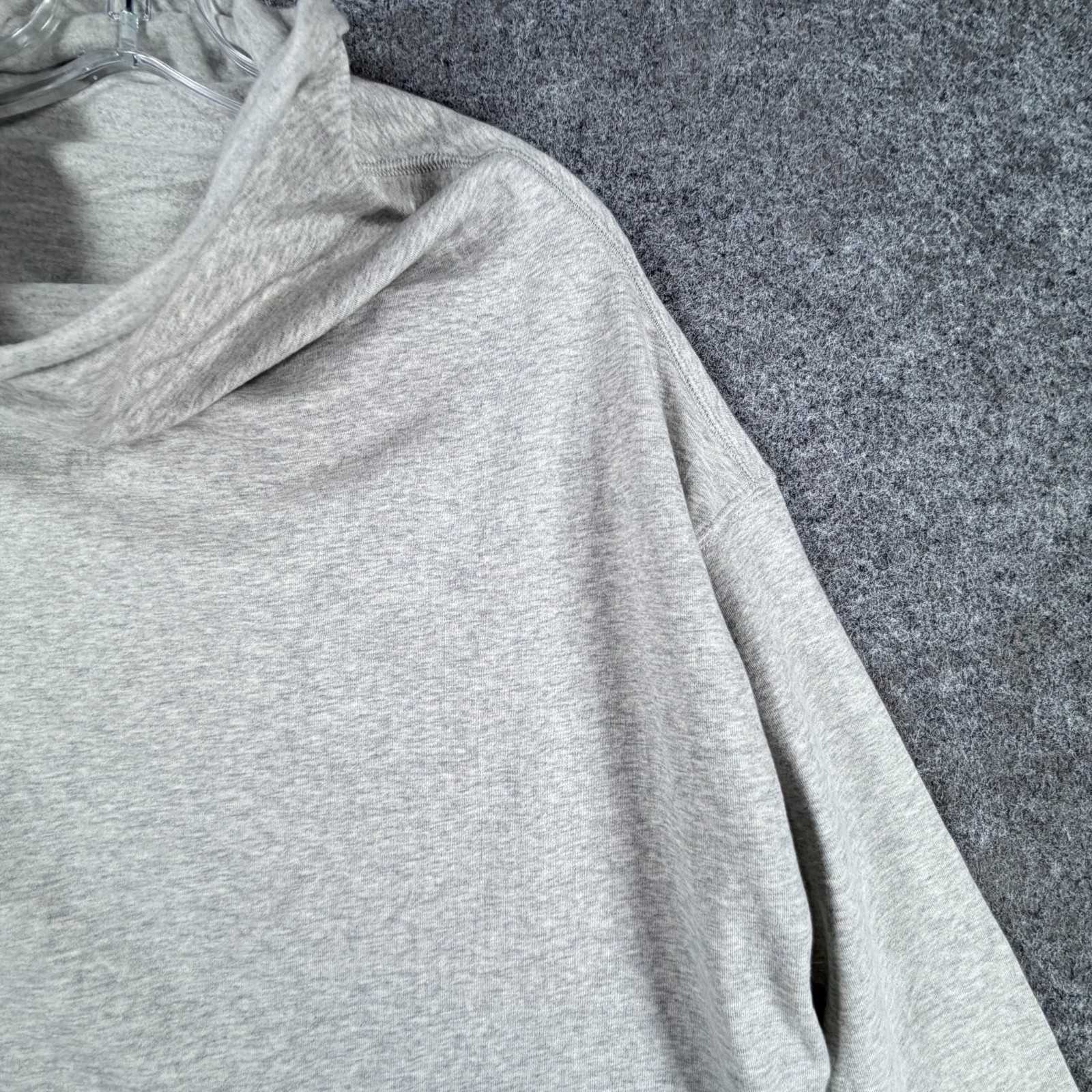 NWT Nike Yoga Fleece Pullover Training Top Womens XS Gray Core Brushed Cowl Neck