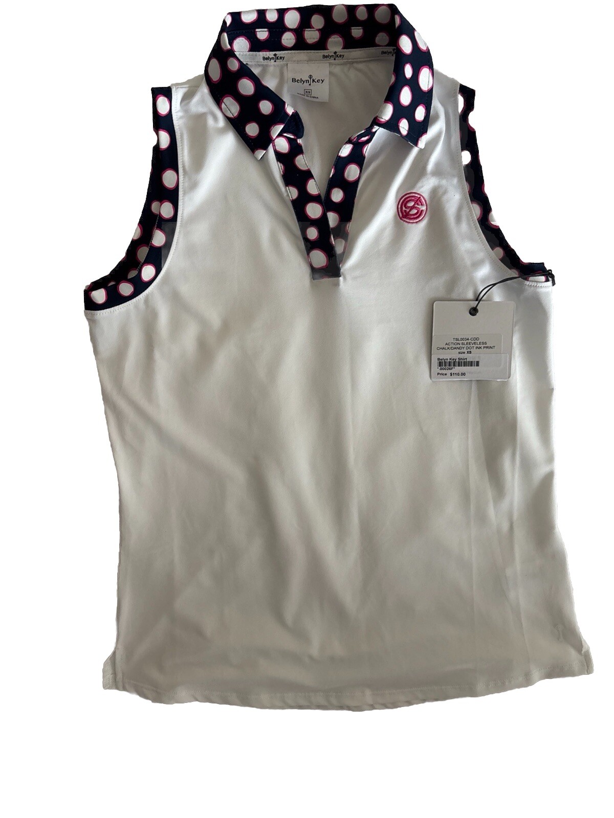 Belyn Key Chalk/Dandy Dot Ink Print Sleeveless new with tags free shipping