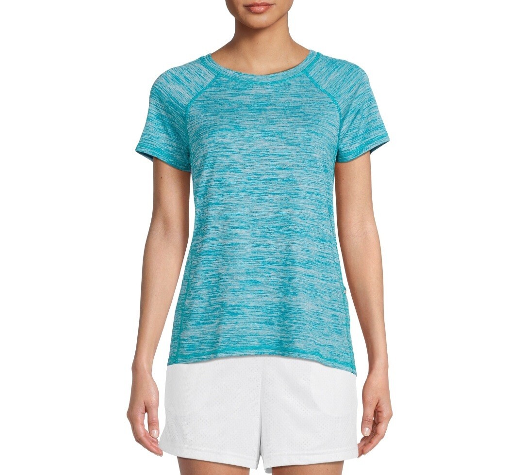 Athletic Works Active T-Shirt with Side Pocket, Size S 4-6 Teal Oasis
