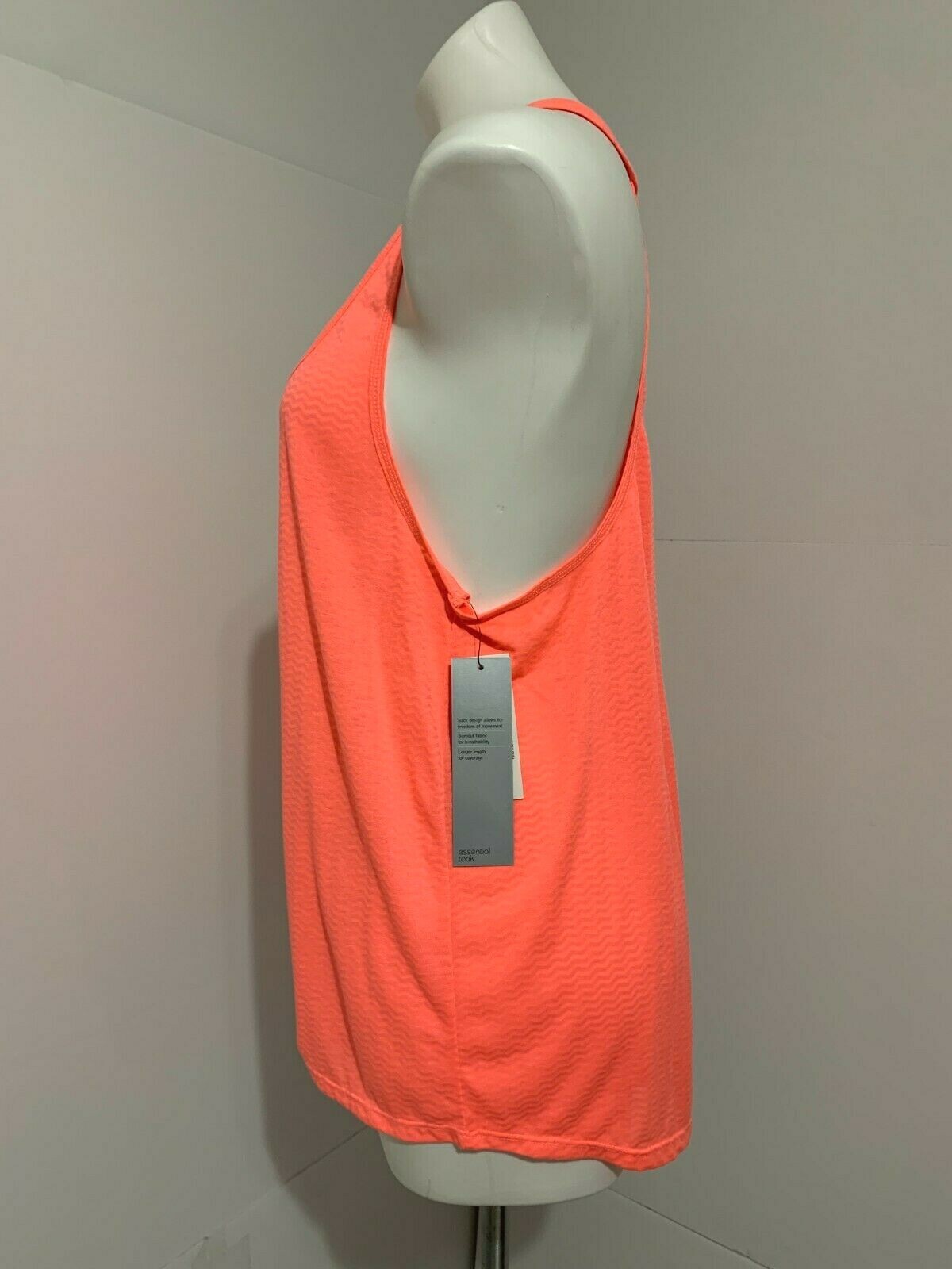 Ideology T-Back Burnout Essential Tank Neon Punch Size Large