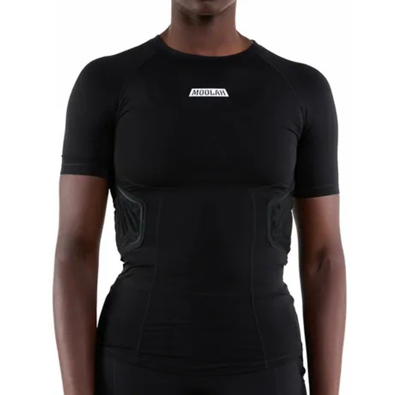 Moolah Women’s Black Padded Compression Basketball Top Size M