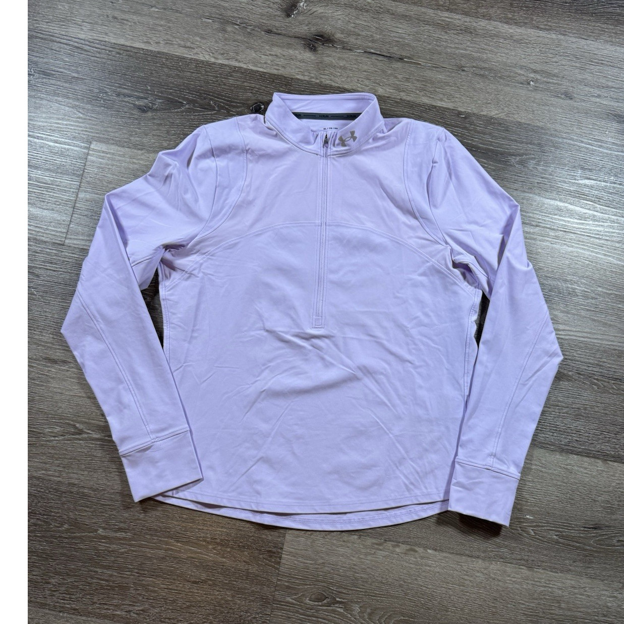 Under Armour HeatGear Lavender Mock Neck Long Sleeve Zip Activewear Top XL (212)