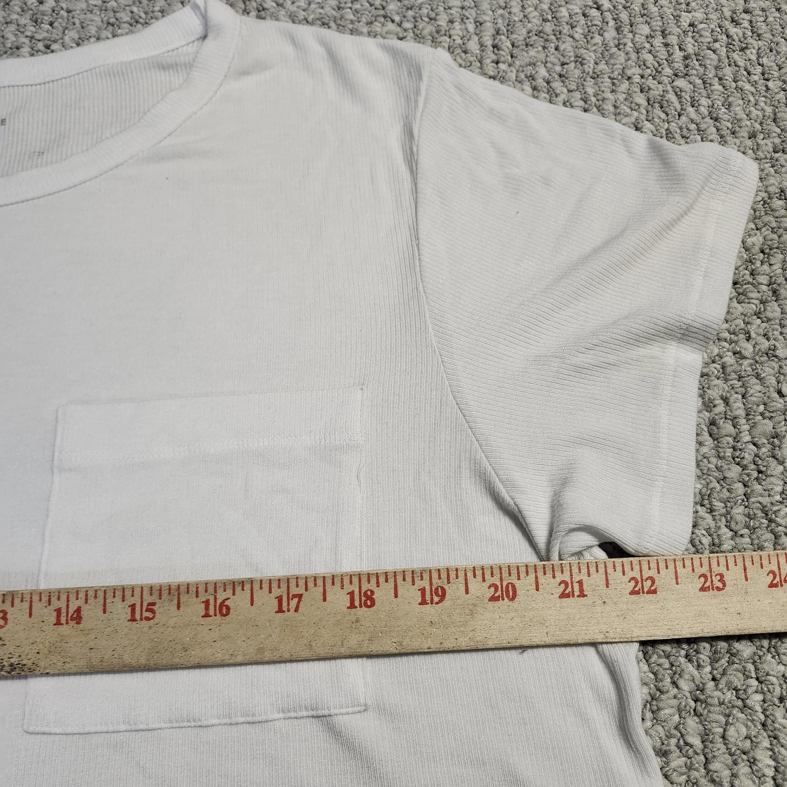 American Eagle Soft & Sexy Rib White Crop Top T-Shirt Large