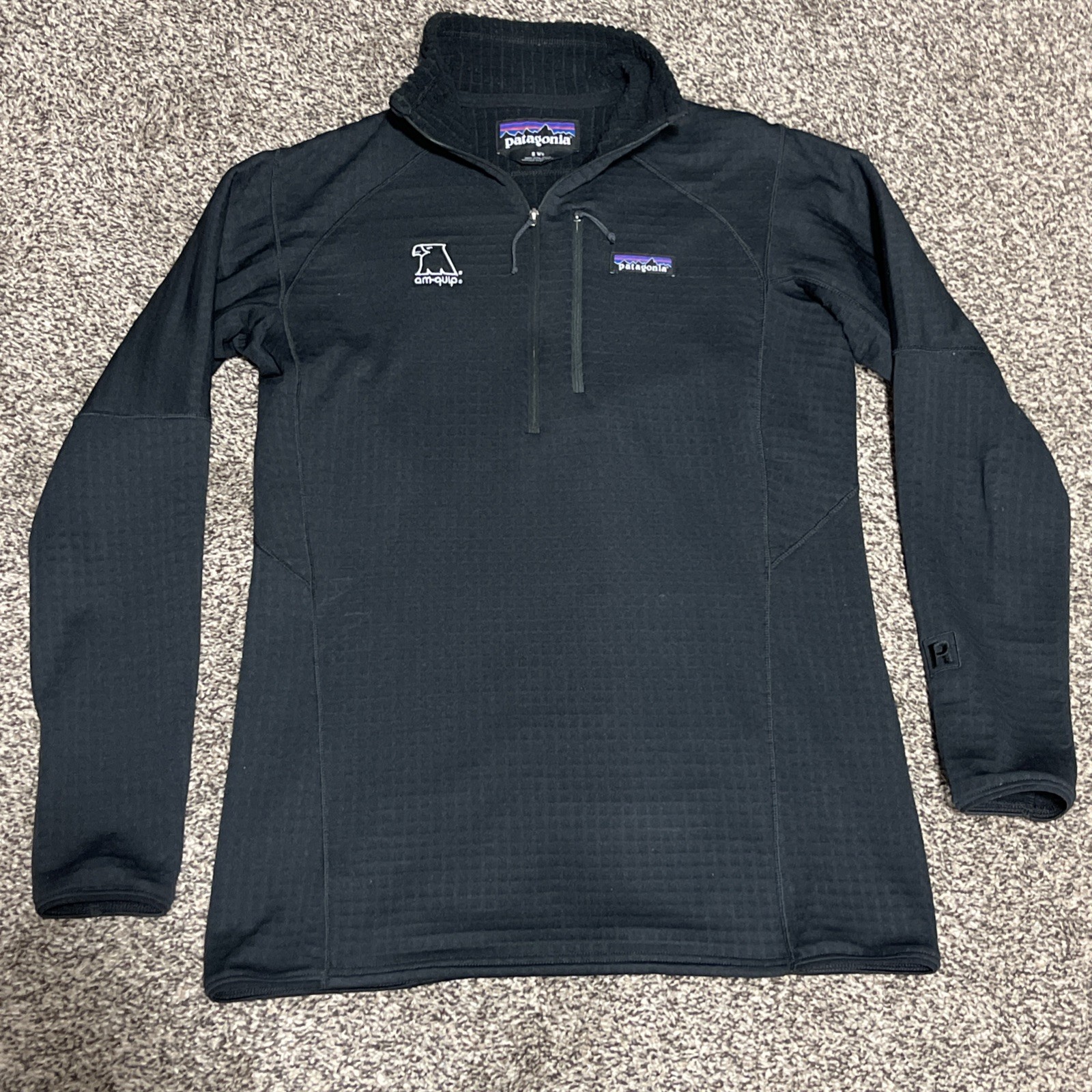Patagonia R1 Air Pullover Women S BlkPolartec Power Grid Half Zip Outdoor WLogo