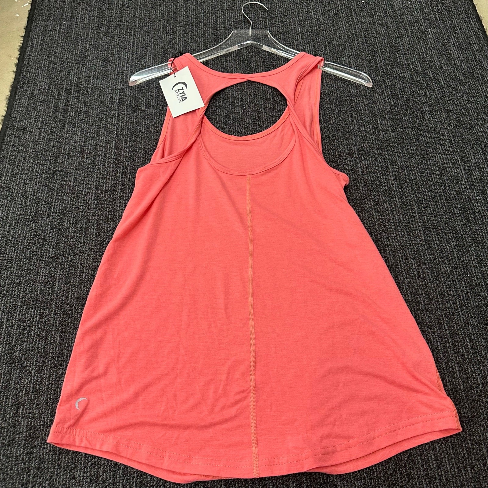 Zyia Womens Flamingo Twist Tank Top Coral Pink Size Large NWT