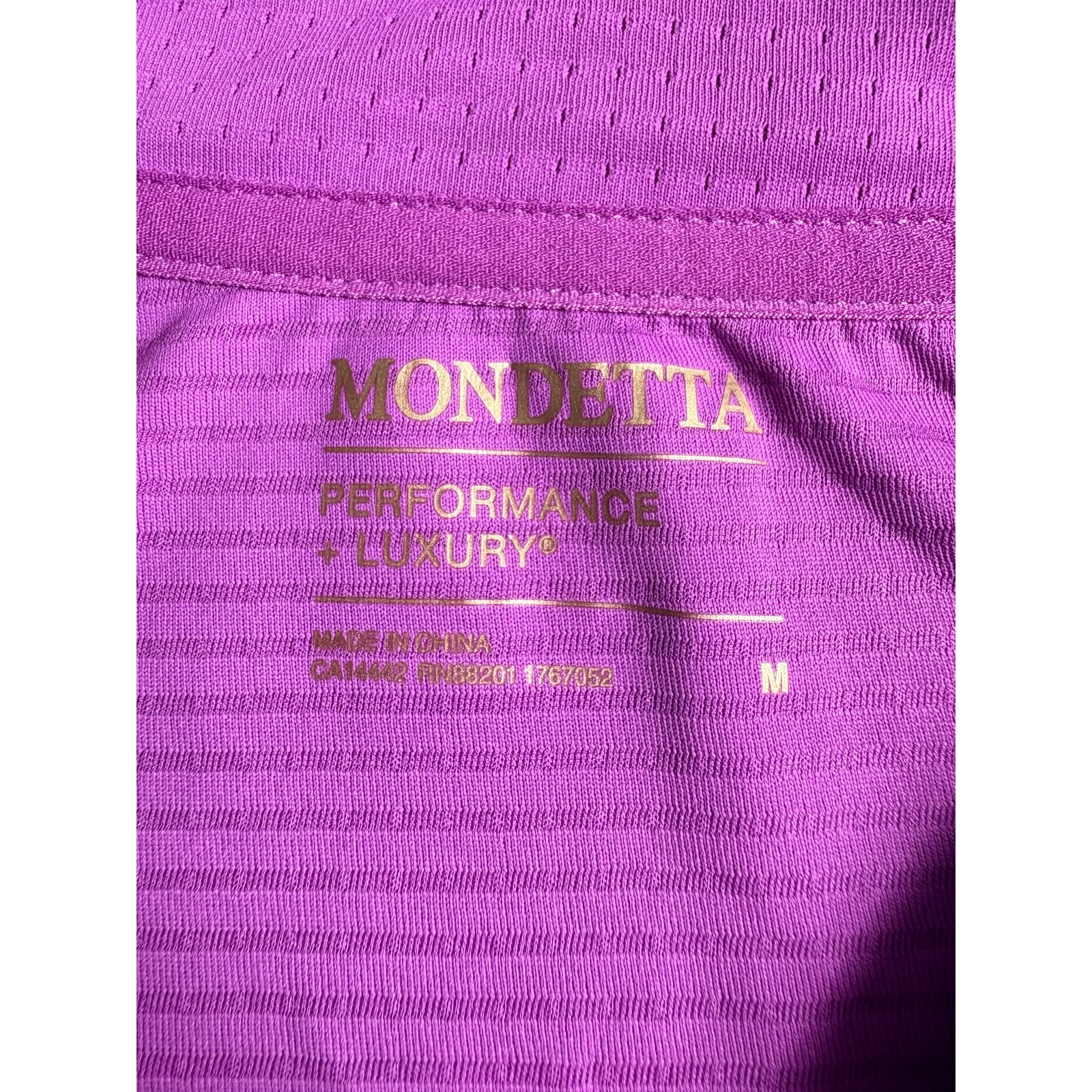 Mondetta Performance Recycled Polyester Top Puyllover 1/4 Zip Top Purple M
