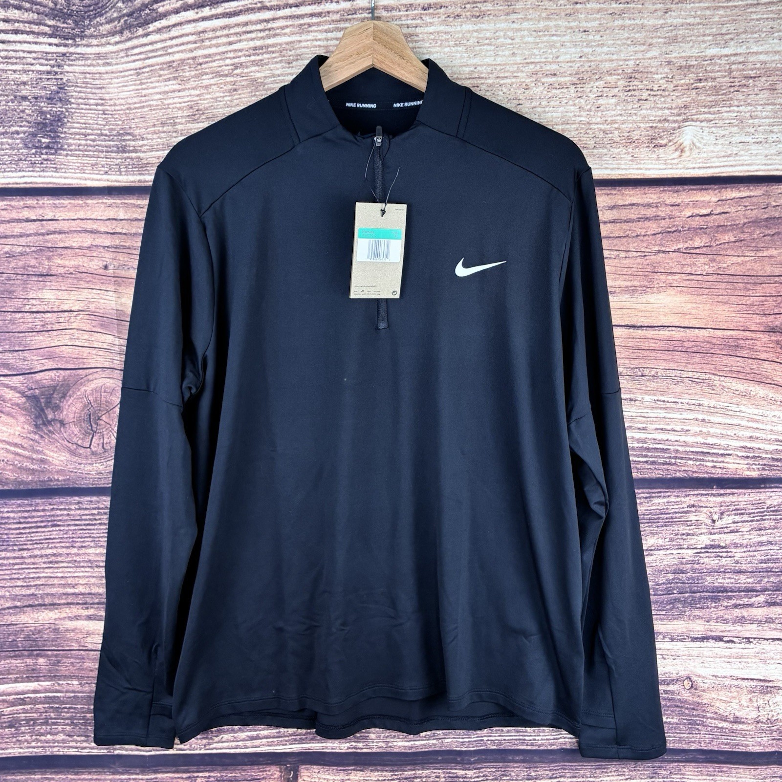 ⁠Nike Dri-Fit Element Womens 1/2 Zip Running Top Pullover Black XL NWT DH4951