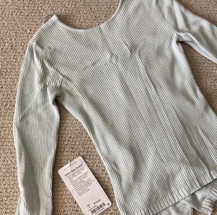 LULULEMON Wrap It Back Sweater Cashmere Define Reversible Sea Green Size 4 EUC