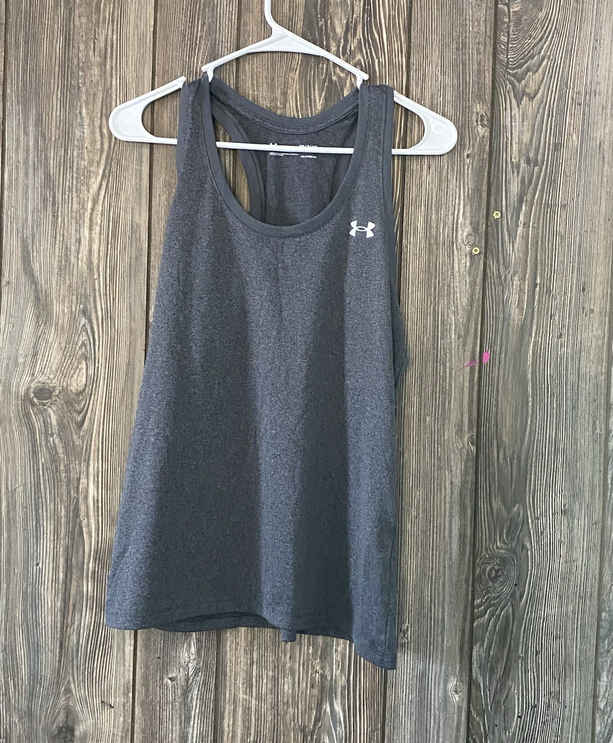 Under Armour HeatGear Women’s Gray Racerback Tank Scoop Neck Loose Fit S