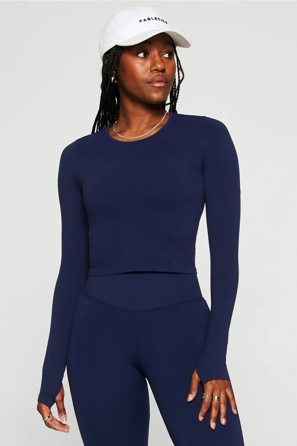 Fabletics Sleek Seamless Long-Sleeve Top, Deep Navy, Size XS Shirt, NWT $65