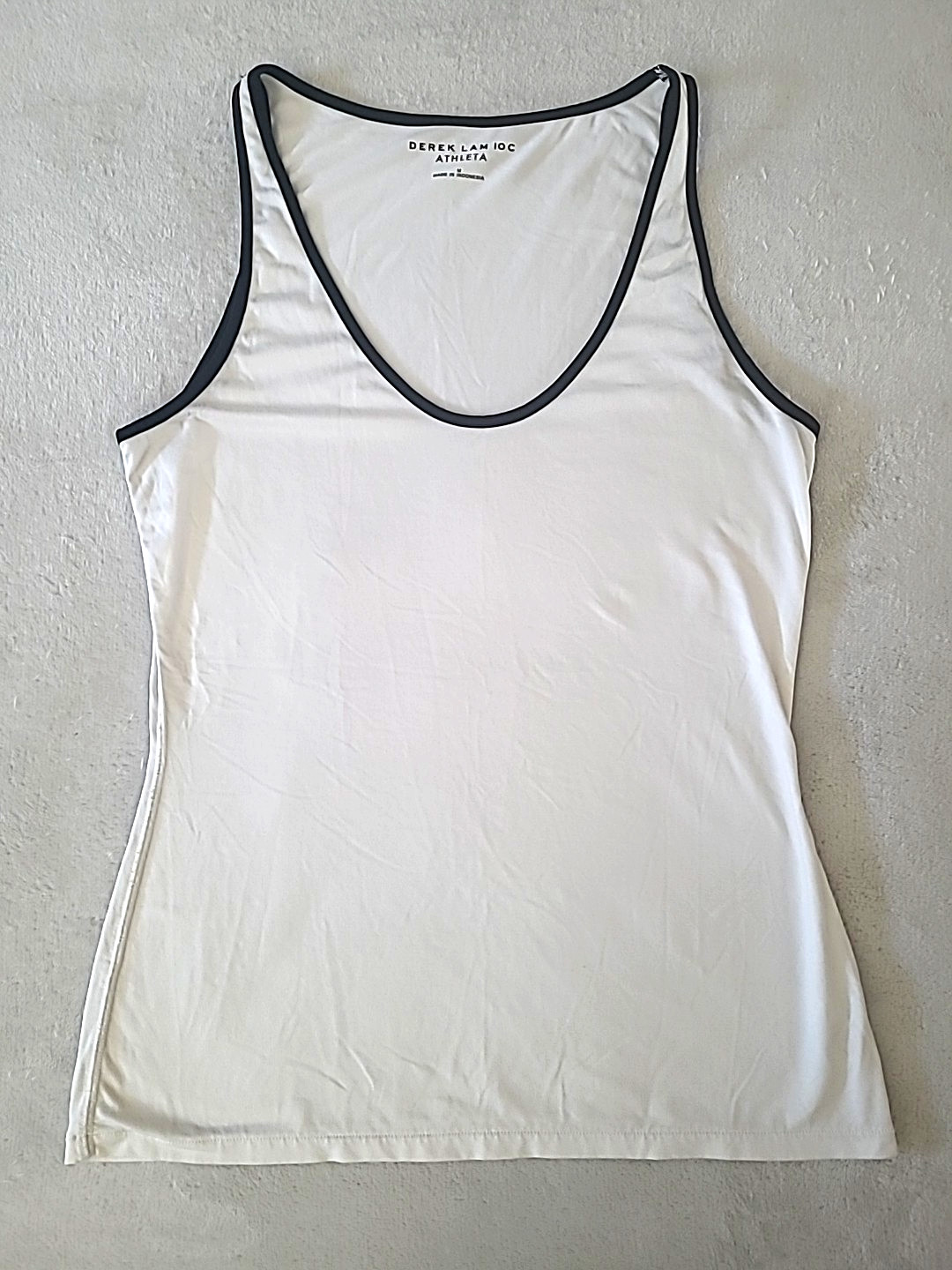 Athleta Derek Lam 10C White Tank Top Womens M Scoop Neck Stretch Activewear Gym