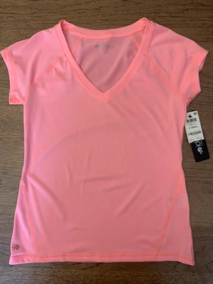 Ideology Pink Size X-SMALL Performance V Neck Short Sleeve Active Top NWT