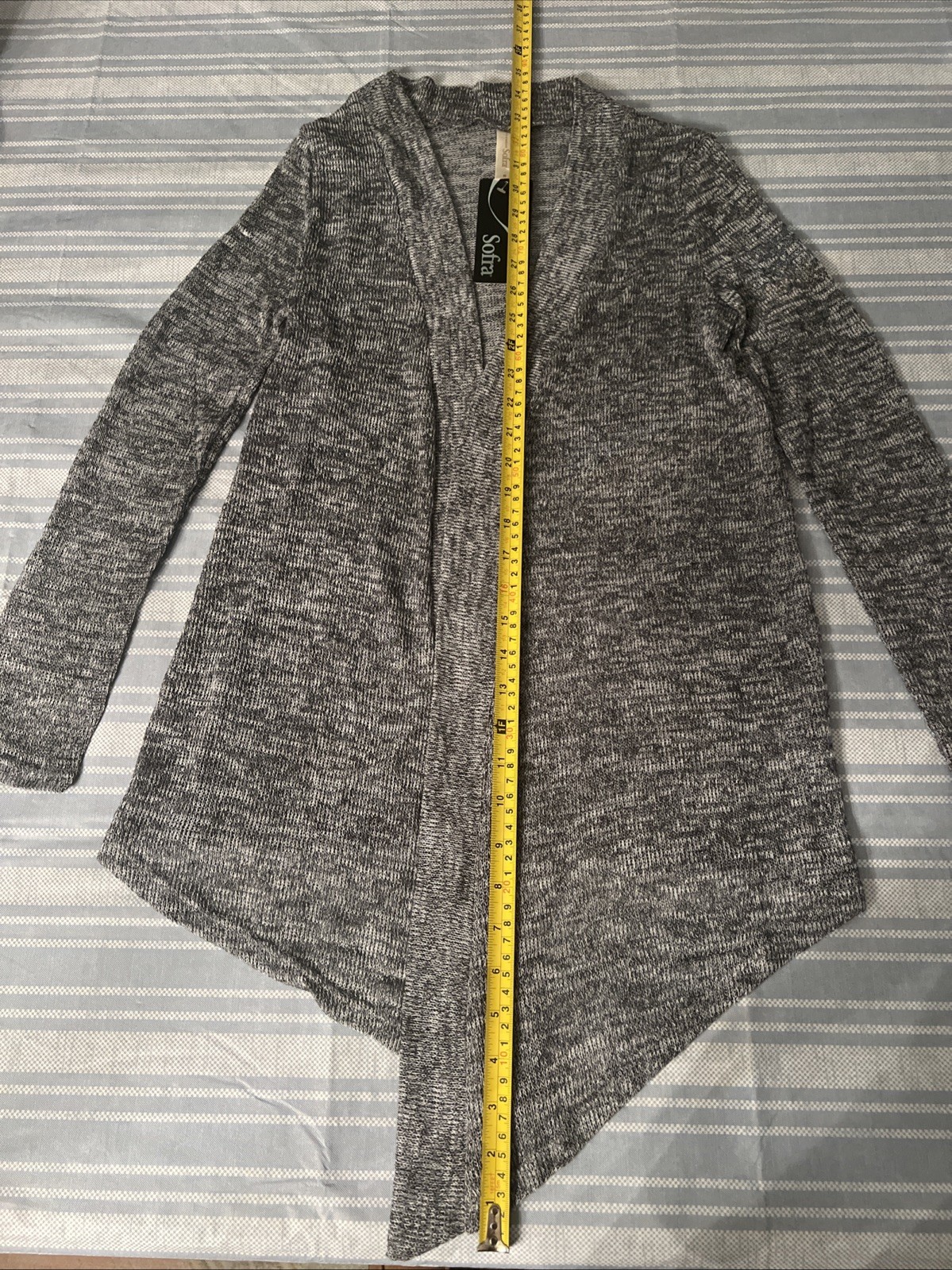 Sofra Womens Gray Open Cardigan. Size Small NWT