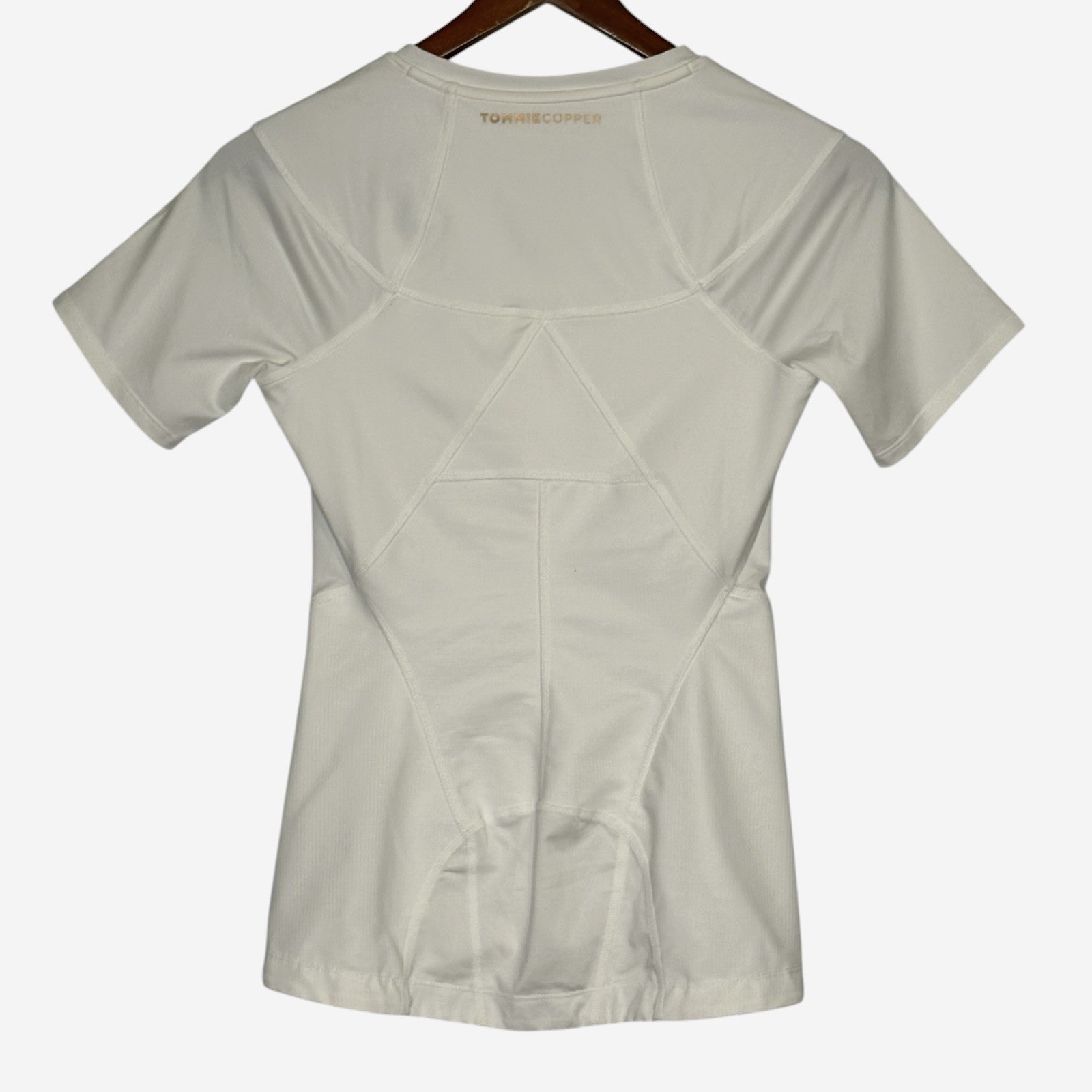 Tommie Copper Full Back Support Compression Shirt White Size M Zip Front $115