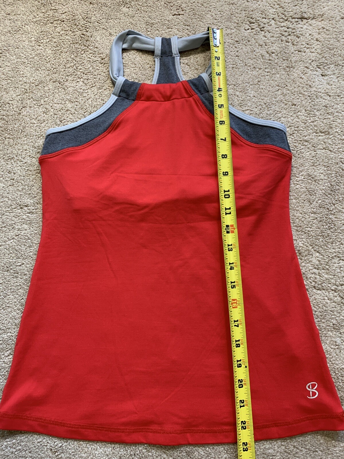 VGC Sofibella Sliding Racerback Tank Top w/ Sports Bra RED + GRAY XS MSRP $68