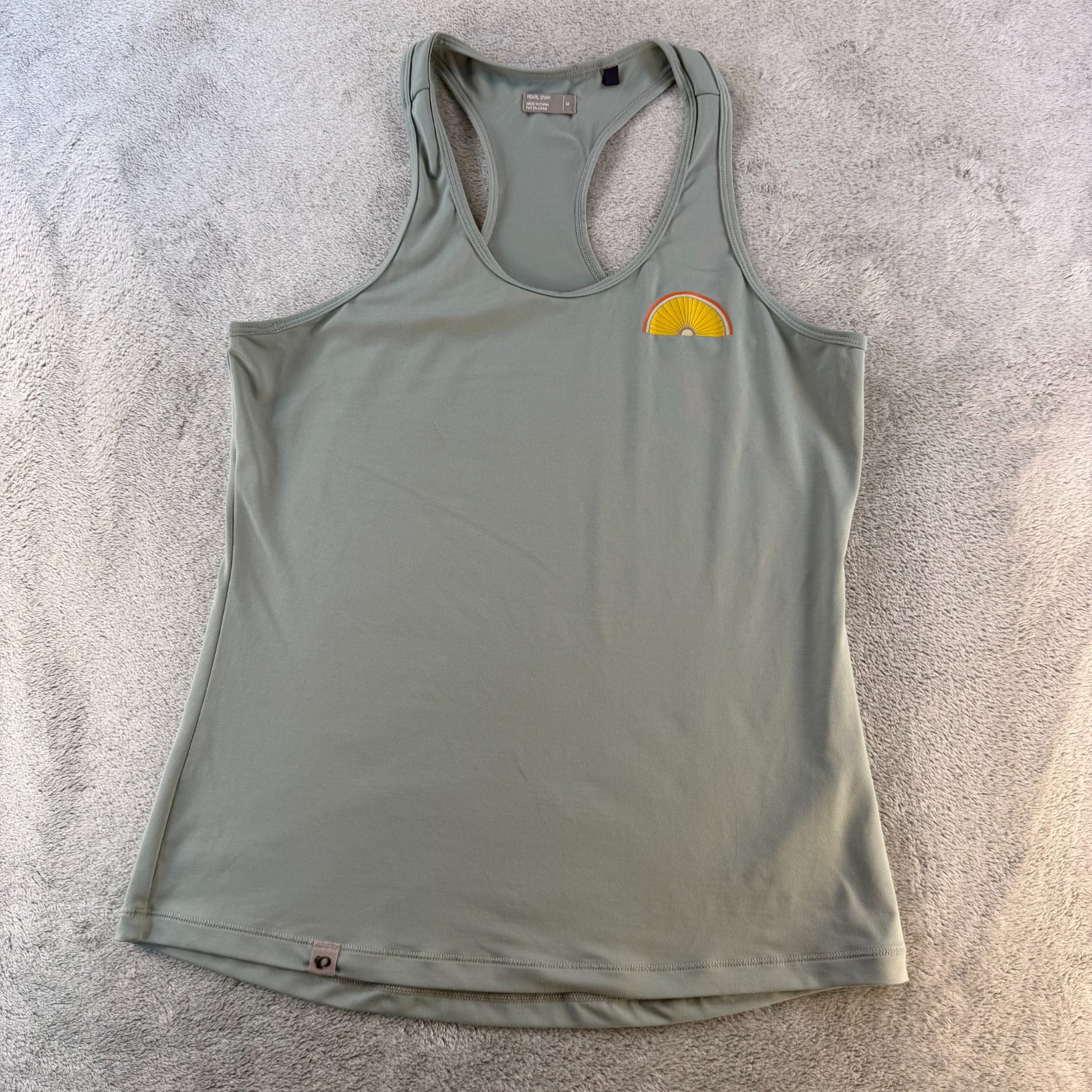 Pearl Izumi Womens M Cycling Tank Top Just Happy Riding Bikes Racerback Green