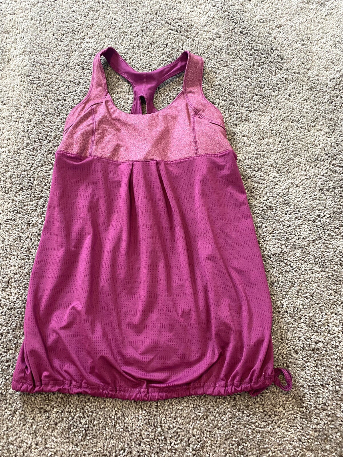 Old Navy Active Magenta Built In Bra Loose Fit Racerback Athletic Tank Top Sz XS