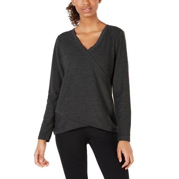 Ideology Asymmetrical Top Charcoal Heather Size Large