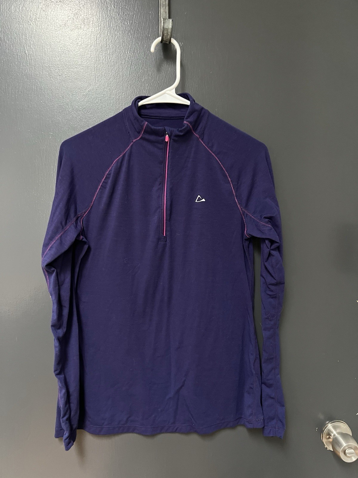 Merino Blend by Paradox M Performance Purple 1/4 Zip Base Layer Outdoors Hiking