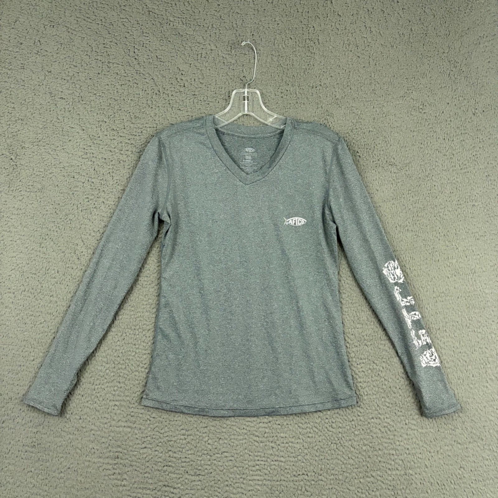 AFTCO Shirt Womens XS Gray Performance Fishing Outdoor Activewear Sports Mom