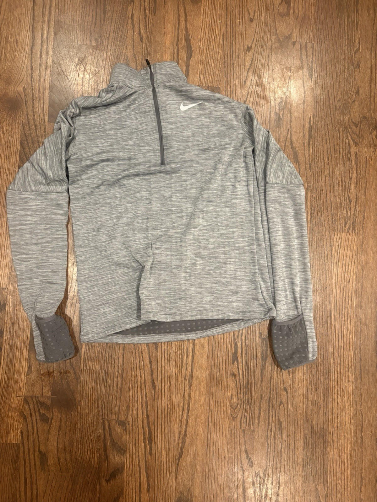 Heather Grey Nike Running Quarter Zip Pull Over Size Small