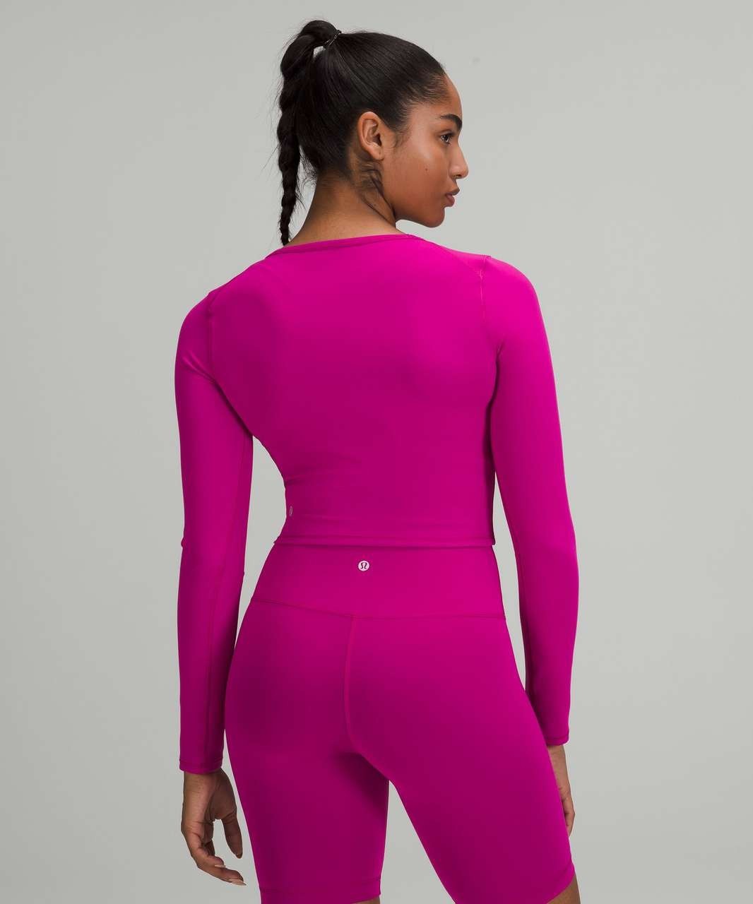 Lululemon 4 Wunder Train Cropped Long Sleeve Shirt *Ripened Raspberry W3DIIS