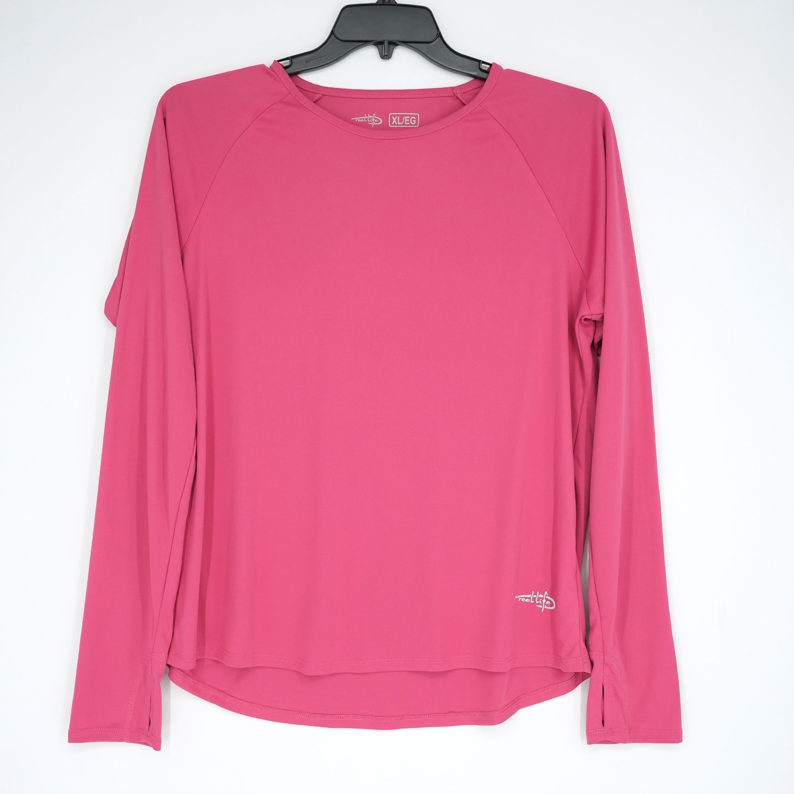 Reel Life Women’s Long Sleeve UV T-Shirt XL Pink Stretch Palm Tree Thumbhole NEW