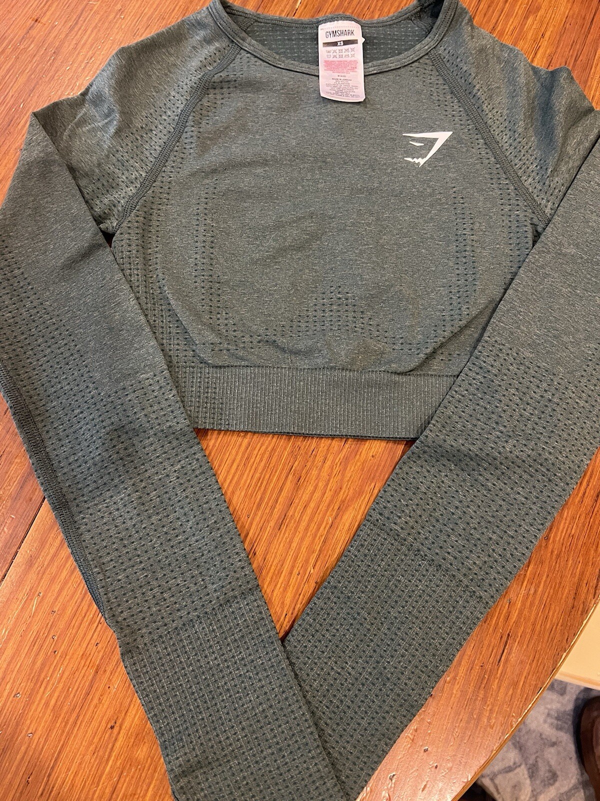 Gymshark Womens XS Crop Top Woodland Green Marl EUC!